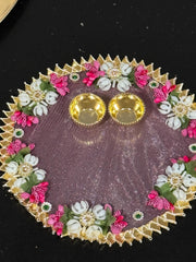 Decorative Handcrafted thali/ plate/haldi kumkum holder,babyshower gift, return gifts, housewarming gift,Pooja favors, eidi
