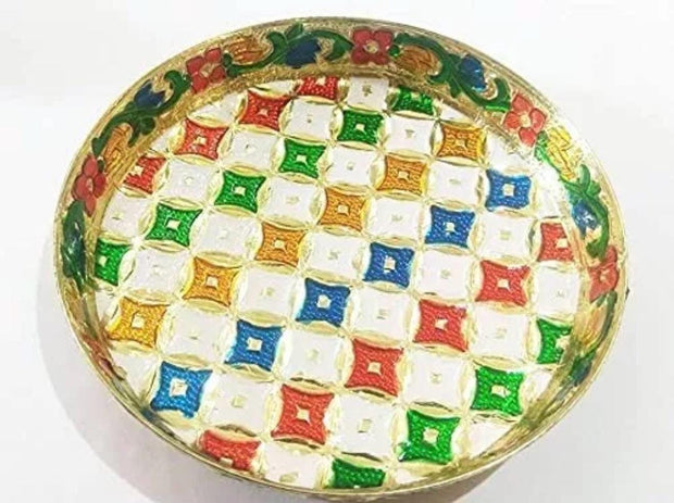 Ladoo gopal meenakari bhog thali for Pooja, bhog plate, prasad thali, pooja thali, navratri pooja, pooja plate for bhog purposes
