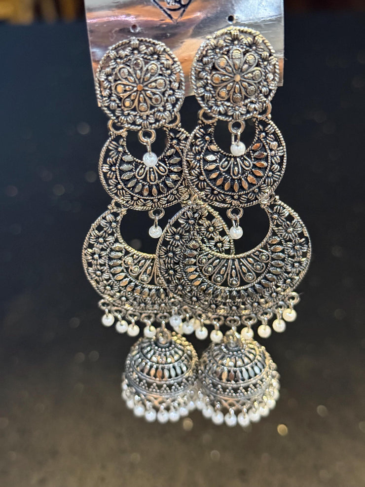 Oxidised long earrings,Jewellery, navratri jewellery, perfect for gifting