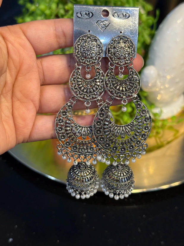 Oxidised long earrings,Jewellery, navratri jewellery, perfect for gifting