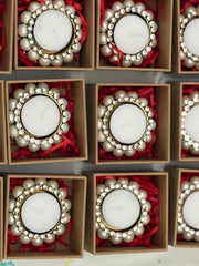 Pearl and stone candle holders for return gifts, favors or giveaways.. Perfect gift for housewarming, babyshower, graduation party favors