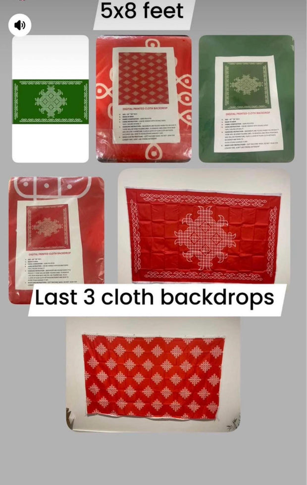 Backdrops, cloth backdrop, Pooja backdrop, ugadi, religious ceremony, Hindu Pooja’s, decorations, muggu backdrop