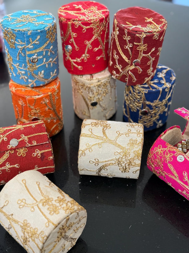 Assorted Angoori embroidered bangle holder, bangle storage box, bangle holder for favors