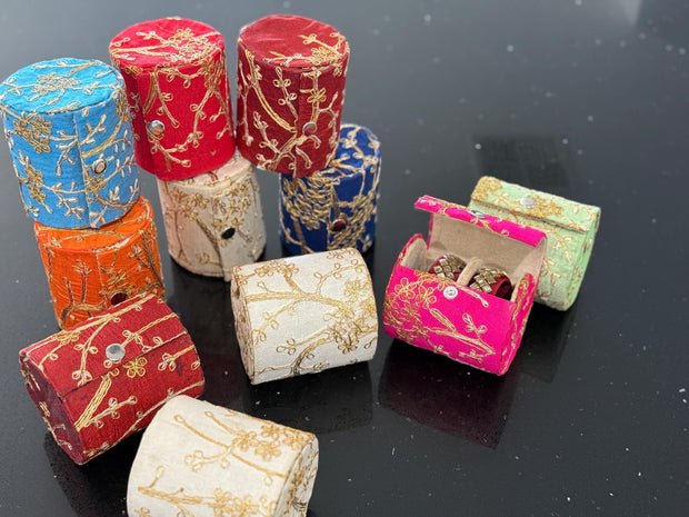 Assorted Angoori embroidered bangle holder, bangle storage box, bangle holder for favors