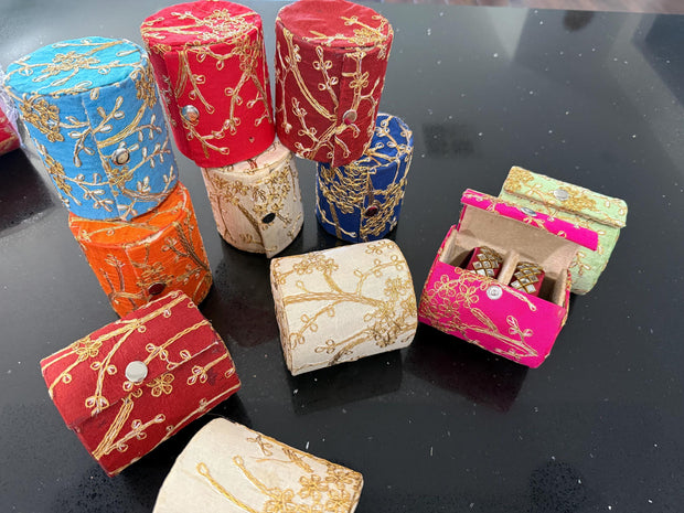 Assorted Angoori embroidered bangle holder, bangle storage box, bangle holder for favors