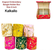 Assorted Angoori embroidered bangle holder, bangle storage box, bangle holder for favors