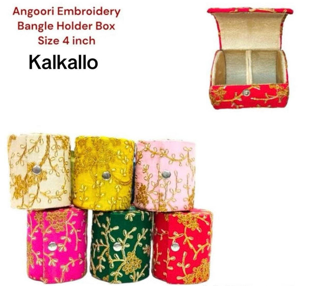 Assorted Angoori embroidered bangle holder, bangle storage box, bangle holder for favors