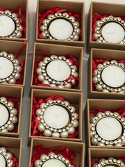 Pearl and stone candle holders for return gifts, favors or giveaways.. Perfect gift for housewarming, babyshower, graduation party favors