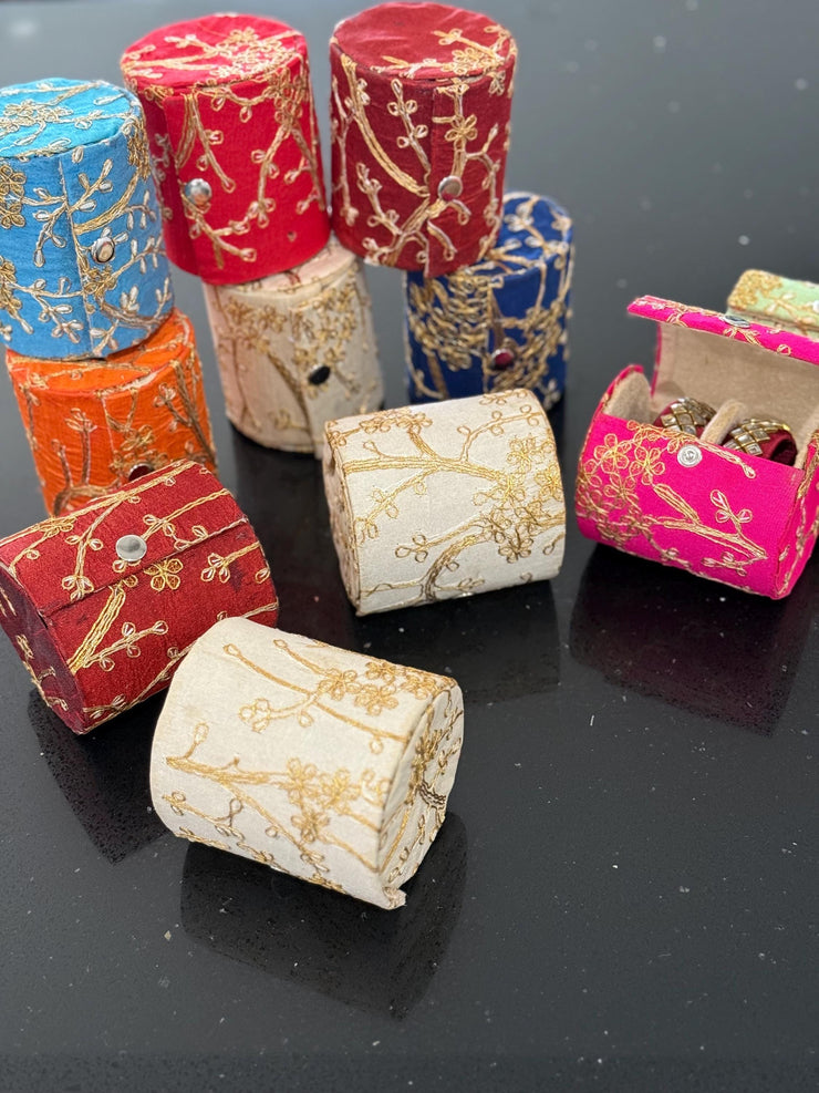Assorted Angoori embroidered bangle holder, bangle storage box, bangle holder for favors