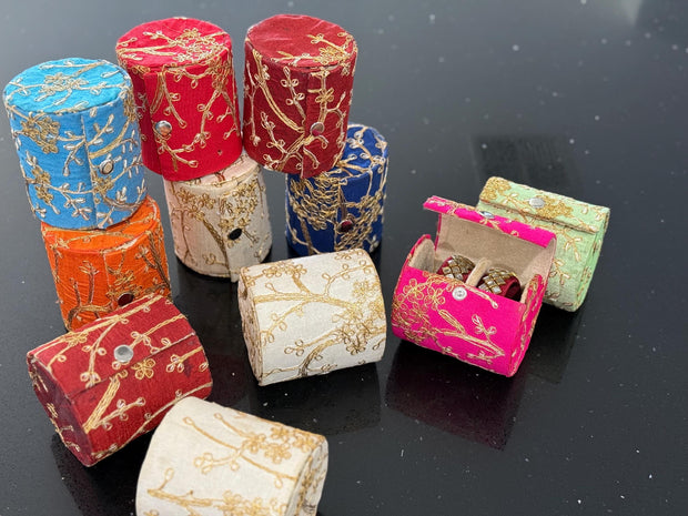 Assorted Angoori embroidered bangle holder, bangle storage box, bangle holder for favors