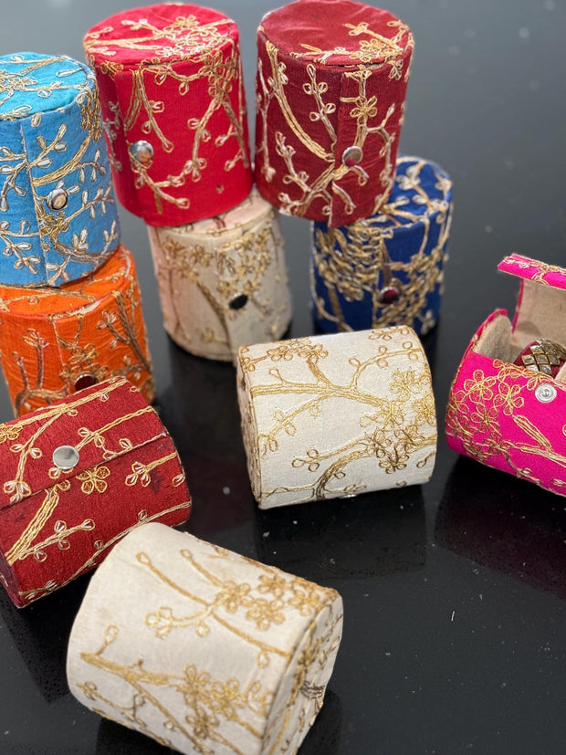 Assorted Angoori embroidered bangle holder, bangle storage box, bangle holder for favors
